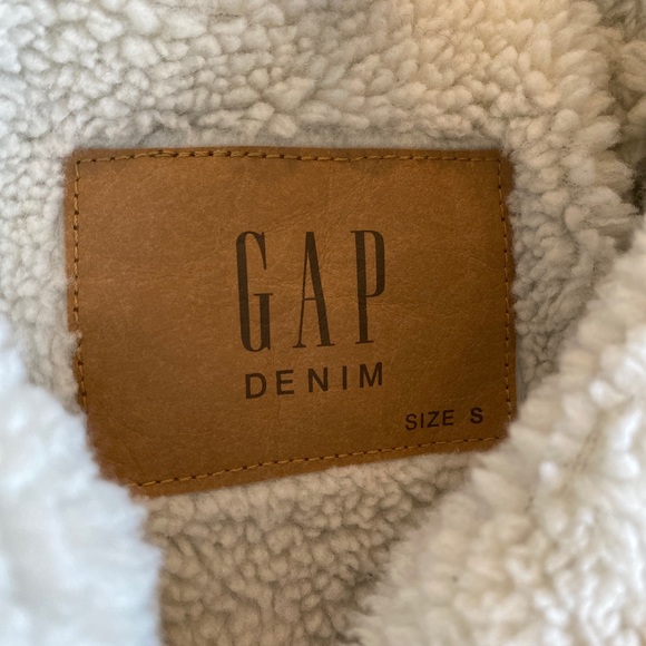 Gap navy Sherpa Lined Trucker Jacket Mens Small - Picture 4 of 7